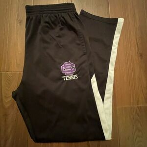 Augusta Sportswear Men’s Black Athletic Pants with White Stripes